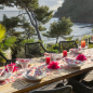 Preview: Paviot, Serviette, bedruckt mit Paviot, Napkin, print  Maxi Fleur rouge, style